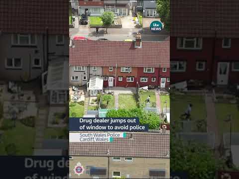 This drug dealer threw himself out the window to avoid police #itvnews