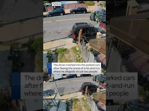 Driver plows into parked cars after allegedly fleeing hit-and-run