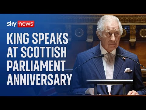 King Charles and Queen Camilla attend Scottish Parliament for 25th anniversary celebrations – Live