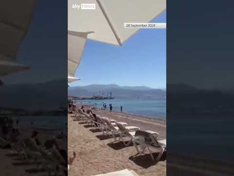 Lifeguard on Israeli beach announces Nasrallah’s death