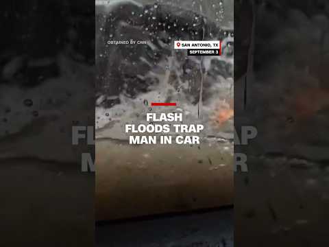 Flash floods trap man in car