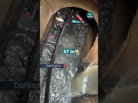 Sewer blocked with 57 vapes squashed into pipe #itvnews #shorts
