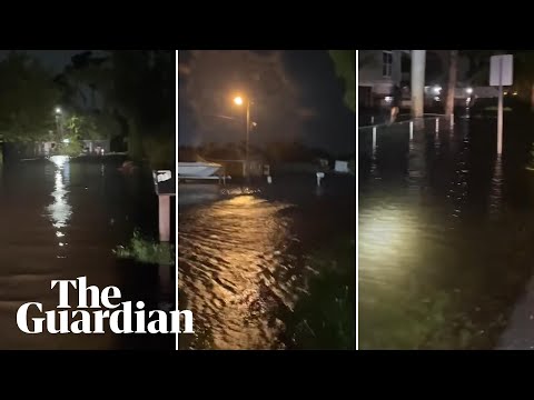 Florida police capture footage of flooding from Hurricane Milton