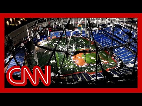 ‘Surreal to see’: Tropicana Field roof shredded by Hurricane Milton