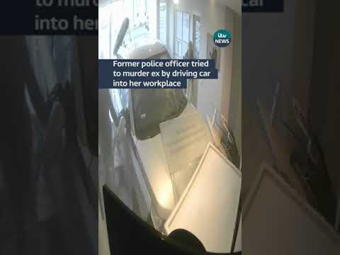 A man has been jailed after attempting to murder his ex-girlfriend by driving into her workplace