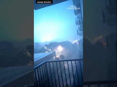 Transformer explodes in #Florida town as Hurricane Milton hits #hurricanemilton