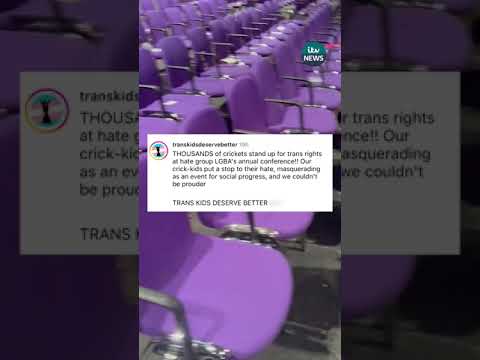 What interrupted this anti-trans conference? | ITV News