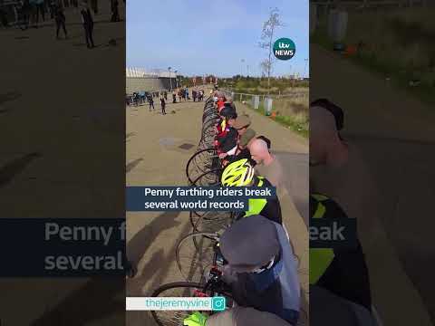 Jeremy Vine joined a group of penny farthing lovers to do something ‘wheely’ impressive #itvnews