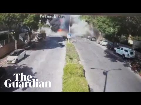 CCTV catches moment rocket hits northern Israeli town during Hezbollah attack