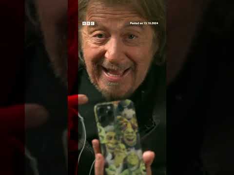 Why does Al Pacino have Shrek on his phone case? #AlPacino #Shrek #BBCNews