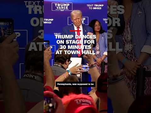 Trump dances on stage for 30 minutes at town hall