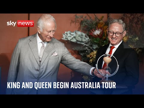 King Charles jokes about the ‘sands of time’ on Australia trip