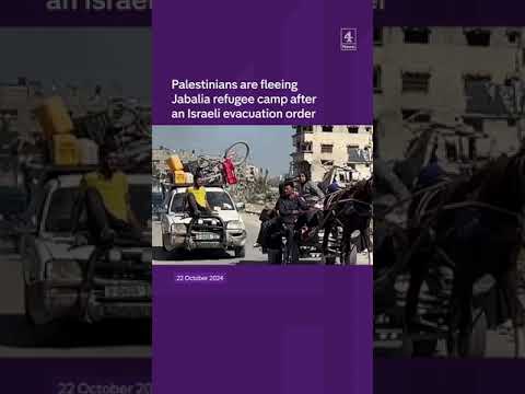 Palestinians flee Jabalia refugee camp