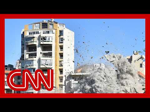 Video shows moment Israeli strike flattened building in Beirut