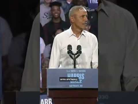 Barack Obama raps Eminem’s Lose Yourself at Detroit rally #obama #eminem #uselection2024