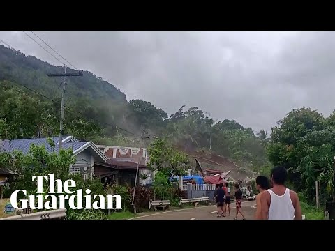 Landslide destroys homes after tropical storm makes landfall in the Philippines