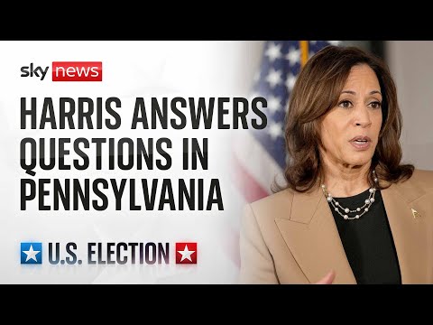US Democratic presidential candidate Kamala Harris delivers remarks in Philadelphia