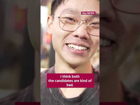 Trump or Harris, which way are young people in Michigan State University voting? #itvnews #shorts