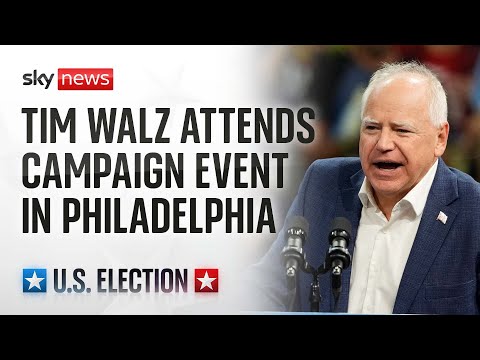 Democratic vice presidential candidate Tim Walz addresses campaign event in Philadelphia