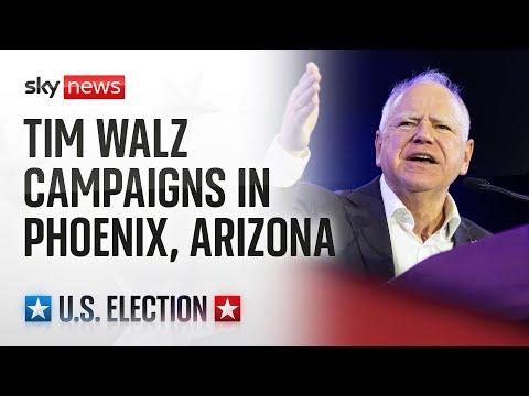 Watch live: Tim Walz participates in a campaign event in Phoenix, Arizona