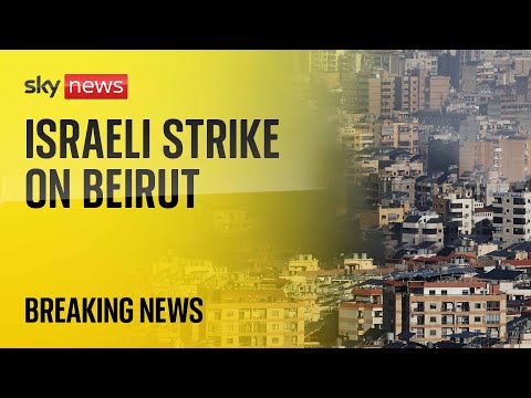 Watch live: Lebanon skyline as six people killed in Israeli strike on Beirut block of flats