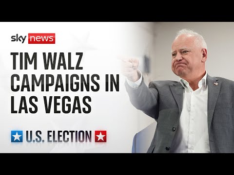Vice Presidential nominee Tim Walz campaigns in Las Vegas