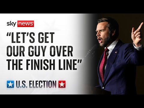 JD Vance speaks at a campaign rally in Michigan – a week away from election day