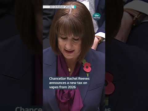 Chancellor Rachel Reeves takes aim at vapes in her Budget announcement #itvnews #shorts