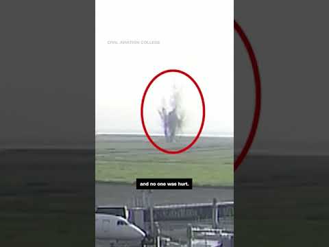 Cameras capture WWII bomb exploding at Japanese airport