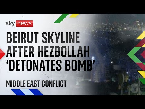 Watch live: Beirut skyline after Israeli strike in West Bank ‘kills 18’ as more huge blasts hit