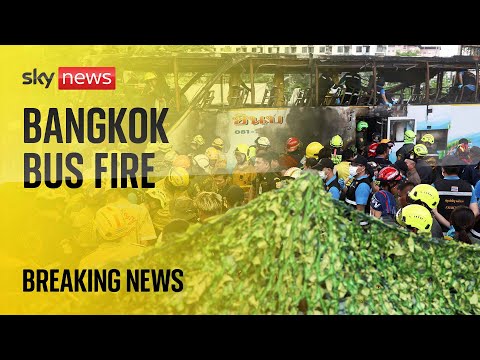 Watch live: School bus fire outside Bangkok with 25 on board feared dead, according to rescuers