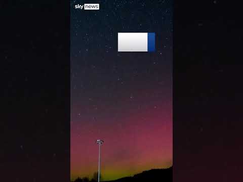 Aurora borealis lights up the sky