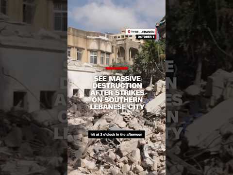 See massive destruction after strikes on southern Lebanese city