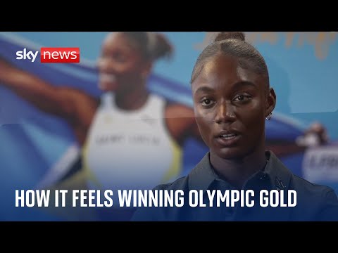 Olympic gold medallist talks about winning women’s 100m sprint at the Paris games