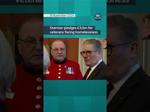 Starmer pledges £3.5m for veterans facing homelessness #itvnews #shorts