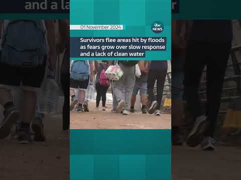 Survivors flee areas hit by floods as fears grow over slow response #shorts #itvnews
