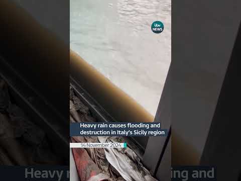 Heavy rain causes flooding and destruction in Italy’s Sicily region | ITV News