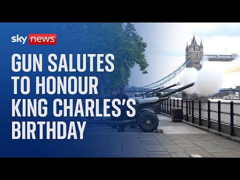 Gun salute held in honour of the King’s 76th birthday at the Tower of London