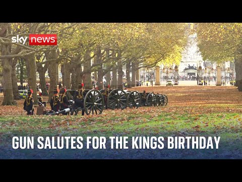 41 gun salute to mark the King’s 76th birthday