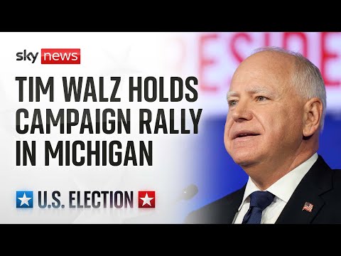 US Election | Governor Tim Walz holds a campaign rally in Flint, Michigan