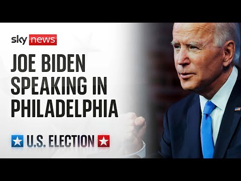 Joe Biden speaking in Philadelphia about his administration’s support for unions