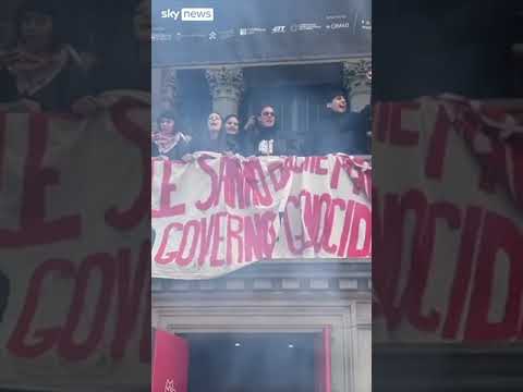 Anti-Meloni protesters clash with police