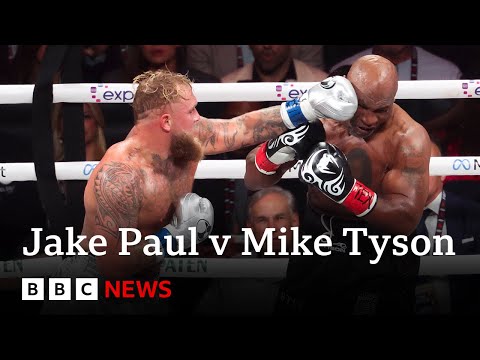 Jake Paul beats Mike Tyson on points in heavyweight bout | BBC News