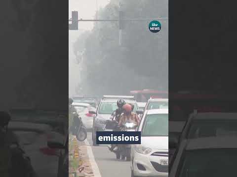 In parts of New Delhi pollution levels are 50 times higher than the WHO’s safe limit #itvnews