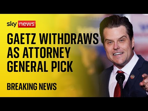BREAKING: Trump pick Matt Gaetz withdraws from consideration to be US attorney general