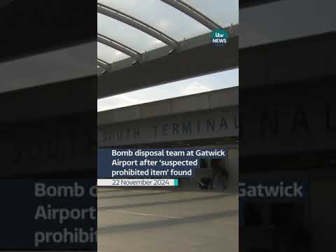 Bomb disposal team at Gatwick Airport after ‘suspected prohibited item’ found #itvnews #shorts
