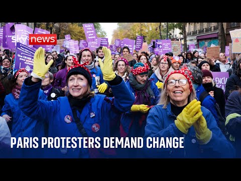 Thousands protest for women’s rights in Paris