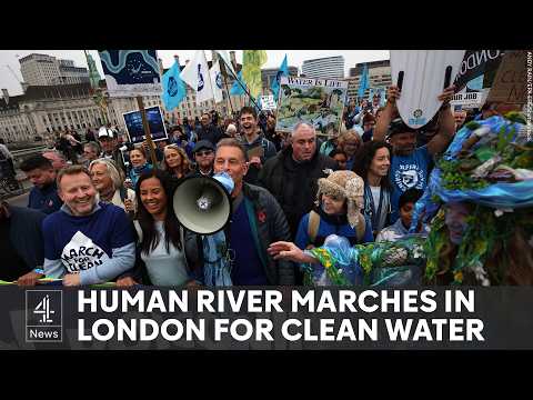 Thousands join protest to demand clean-up of UK’s filthy waterways