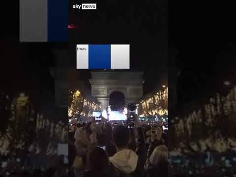 Christmas lights illuminated in Paris