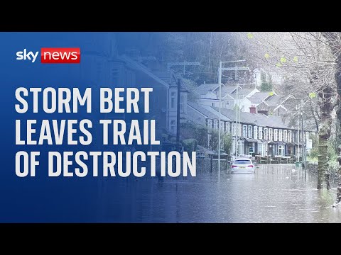 ‘There wasn’t enough time to get out’: Storm Bert clean-up operation begins across the UK